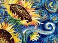 Sunflowers Tutorial | Vincent Van Gogh Starry Night | Beginner Acrylic Painting | TheArtSherpa