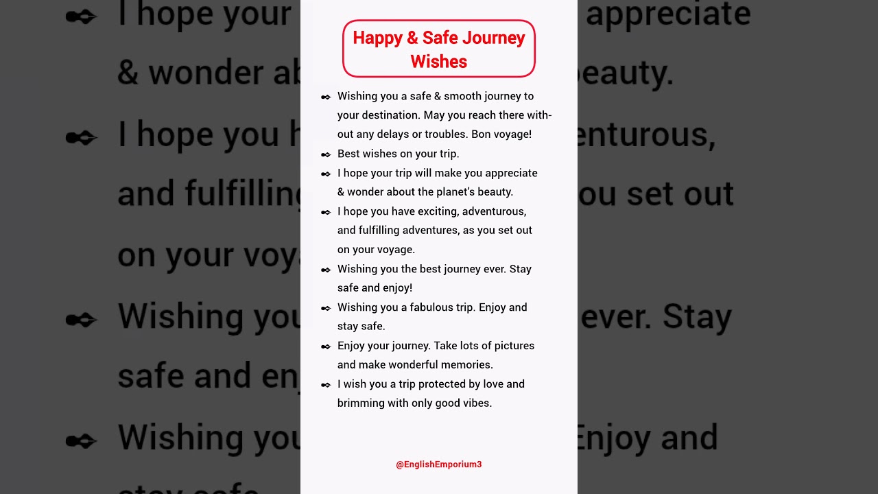 Happy Journey Wishes / How To Wish Happy Journey In English 
