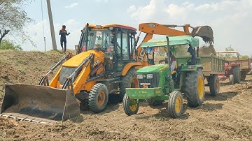 JCB 3DX Fully Loading How to Get Nest Aware John Deere Tractor Trolley | Tractor | Mahindra Tractor