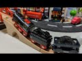 BRIO Wooden Railway.Winter night.Steaming Train Snow plow train and Transport Helicopter.