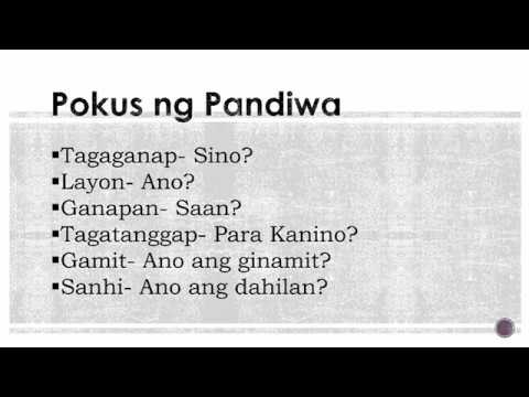 pandiwa pokus uri