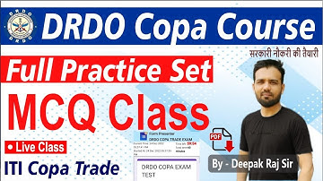 DRDO Copa Online Mock Test Series and MCQ Pdf   Class - 99 //  By - Deepak Raj sir