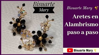 Cómo hacer Aretes en Alambrismo 3 Flores 🌺🌺🌺 paso a paso.