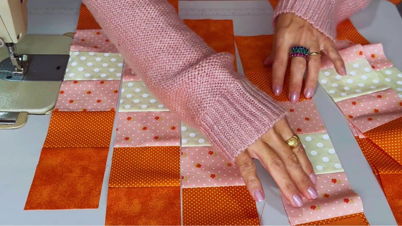 Только с тканевыми ЛЕНТАМИ Коврик в стиле пэчворк, который легко сделать