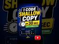 Shallow Copy in 30 Seconds ⚡ Easy JS Trick  #javascript #javascripttutorial #coding #programming