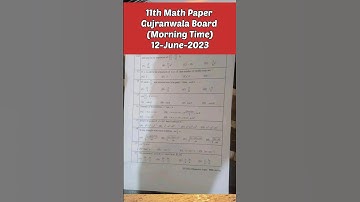 1st year math Gujranwala board group 1 solved paper 2023
