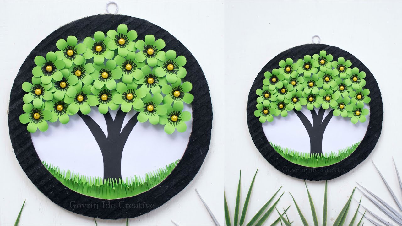 Paper Tree wall hanging craft Paper craft for home decoration Diy