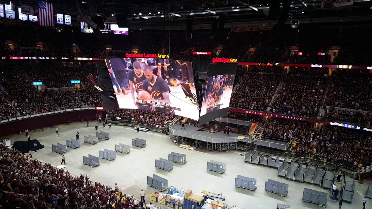 Cavs watch party game 7 LBJ free throws near end YouTube