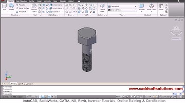 AutoCAD 3D Bolt with Threads Tutorial | Download 3D Bolt DWG Drawing