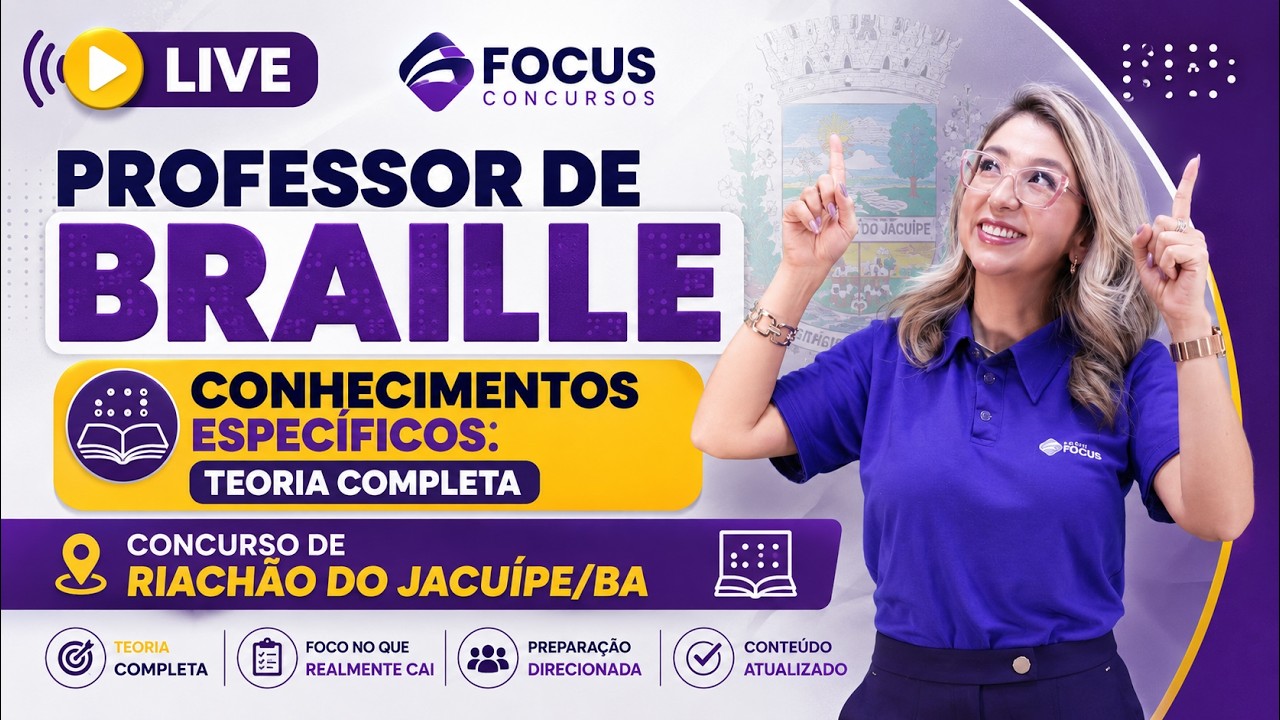 Conhecimentos Específicos para Professor de Braille | Concurso de Riachão do Jacuípe/BA