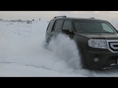 Хонда Пилот 4*4 оффроад-прогулка по снегу