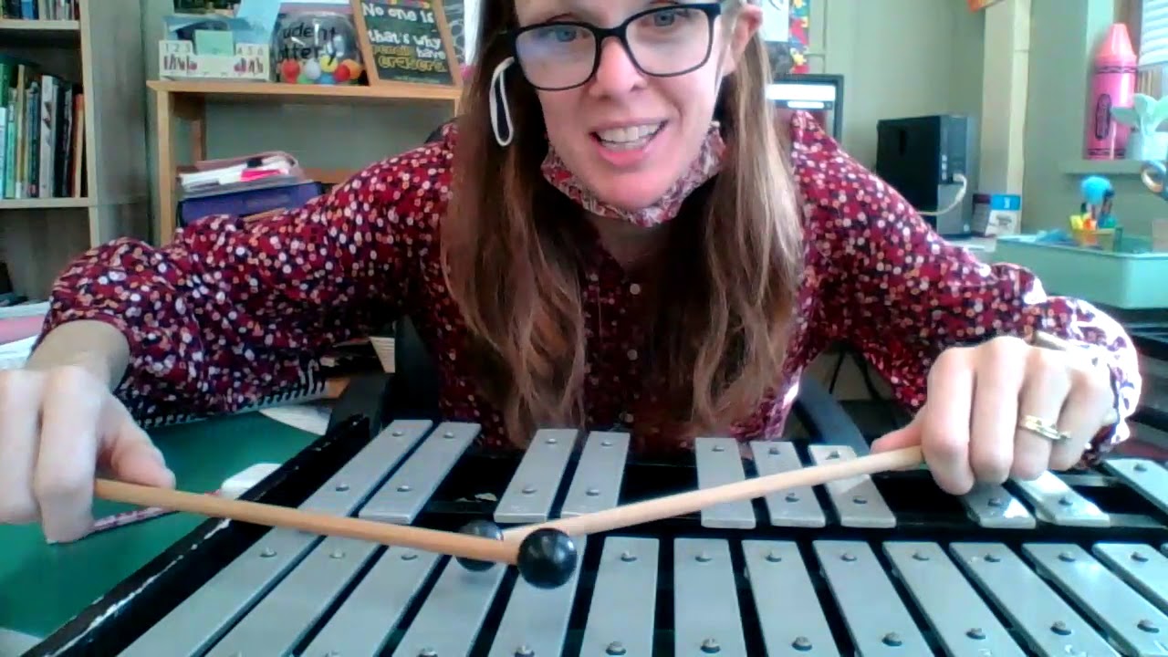Practice 24 Lightly Row (A  Part) on Mallets with Mrs. Domashinski Standard of Excellence Book 1