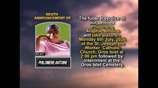 Philomene Antoine ~ Long Obituary
