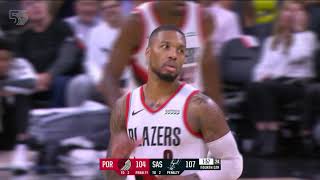 Damian Lillard scores 18-straight points in the 4th quarter vs. Spurs