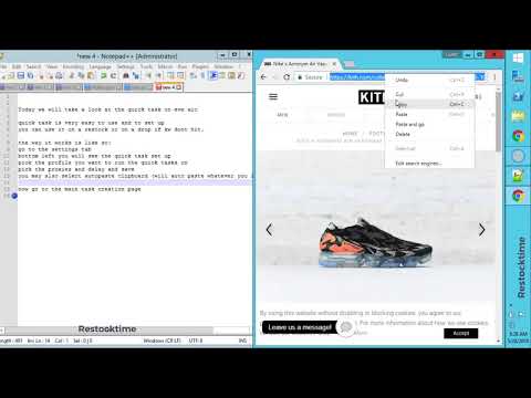 Eve aio quick task setup