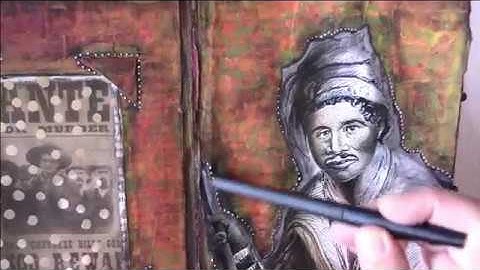 Mixed Media Altered Book - Focal Point for Acetate Window Page