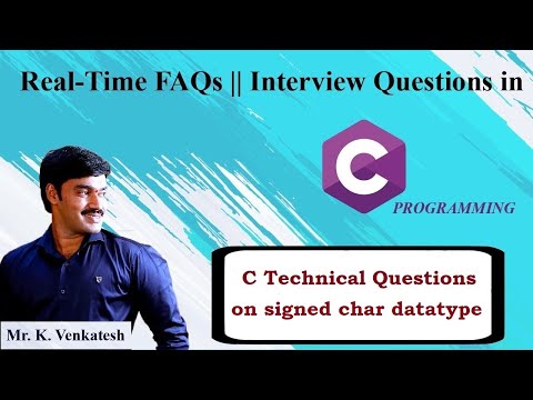 Signed char datatype | char datatype | C Interview Questions | C Real Time FAQs | Government Exams