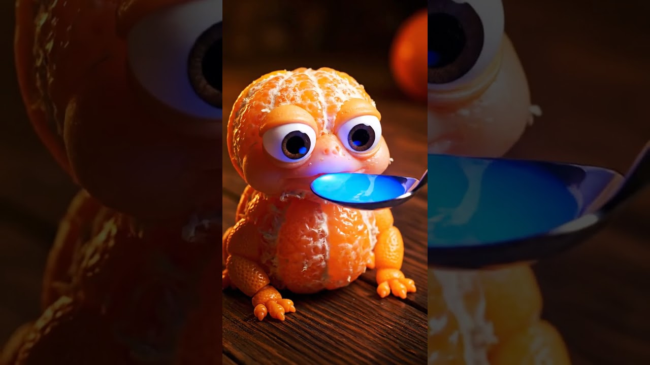 Feeding the Cutest Tiny Orange Baby! Food Art Comes to Life​
