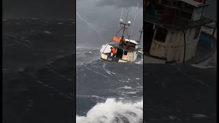 🌊 Fishing Boat Sinking in Violent Ocean Storm | Ultra Realistic 4K Footage #shorts #shortsfeed
