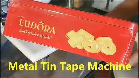 Semi Automatic Metal Tin Tape Machine,Butter Cookies ,Biscuit Box Tape Around Machine Factory