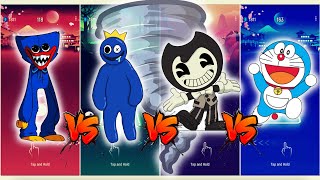 Huggy Wuggy and Rainbow Friends Dance with Bendy and Doraemon in Tiles Hop EDM Rush!