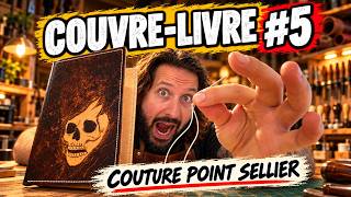 Couture À La Main Le Point Sellier Sur Cuir Couvre-Livre