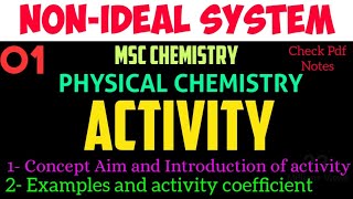 Lecture-01 ||Activity (concept of activity and examples) •MSc INORGANIC CHEMISTRY• #Notes