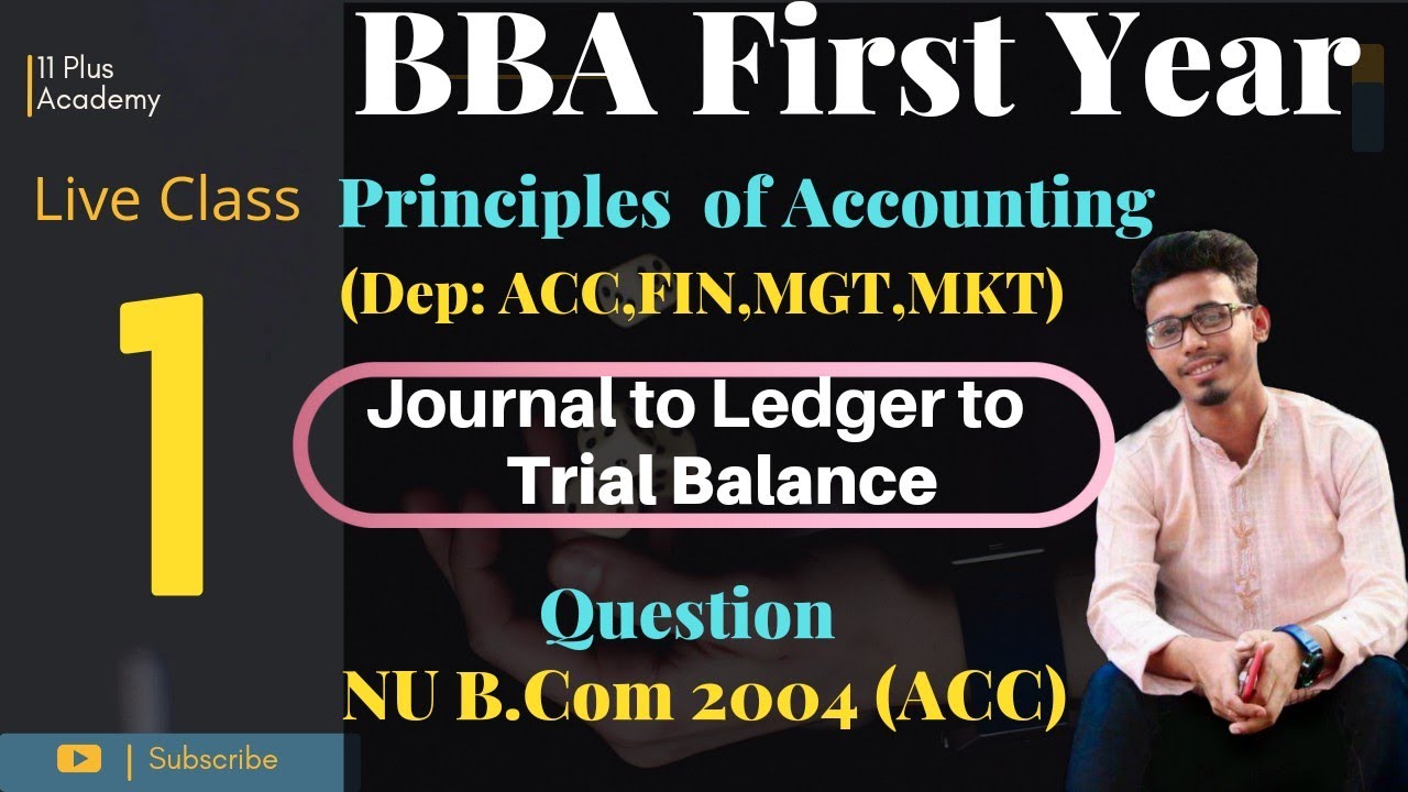 Journal to Ledger to Trial Balance Class 1 - YouTube