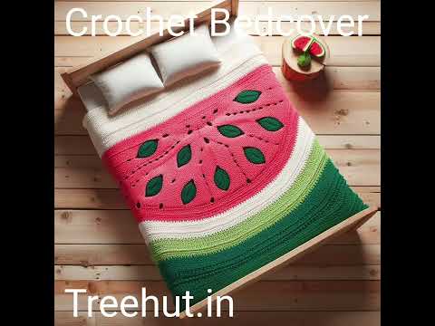 8 Watermelon Crochet Bed cover Ideas #crochet #bedroomdecor  #interiordesign