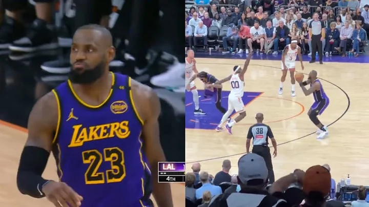 LeBron James relieved after keeping his 10+ points streak alive with late 3 😂