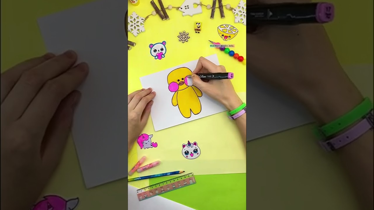 Как нарисовать бумажную уточка лалафанфан