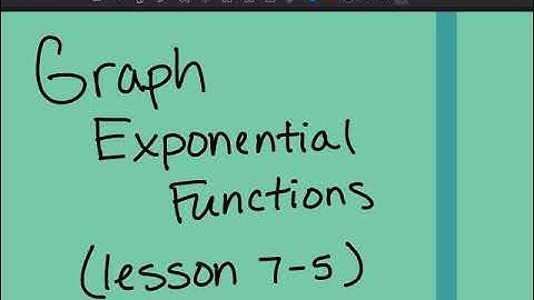 7-5 Graph Exponential Functions (Algebra 1)