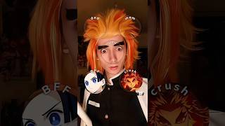 rengoku is kissing himself 💀😂#demonslayer #kimetsunoyaiba #foryou #cosplay #shorts #anime