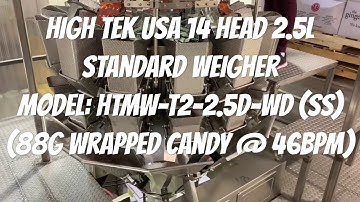 (Wrapped Candy Packing Machine HighTek USA - 14 Head 2.5L Standard Weigher, Model HTMW-T2-2.5D-WD SS
