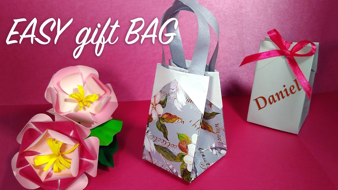 Origami gift bag in 2 MINUTES with wrapping paper! ANY SIZE!! DIY
