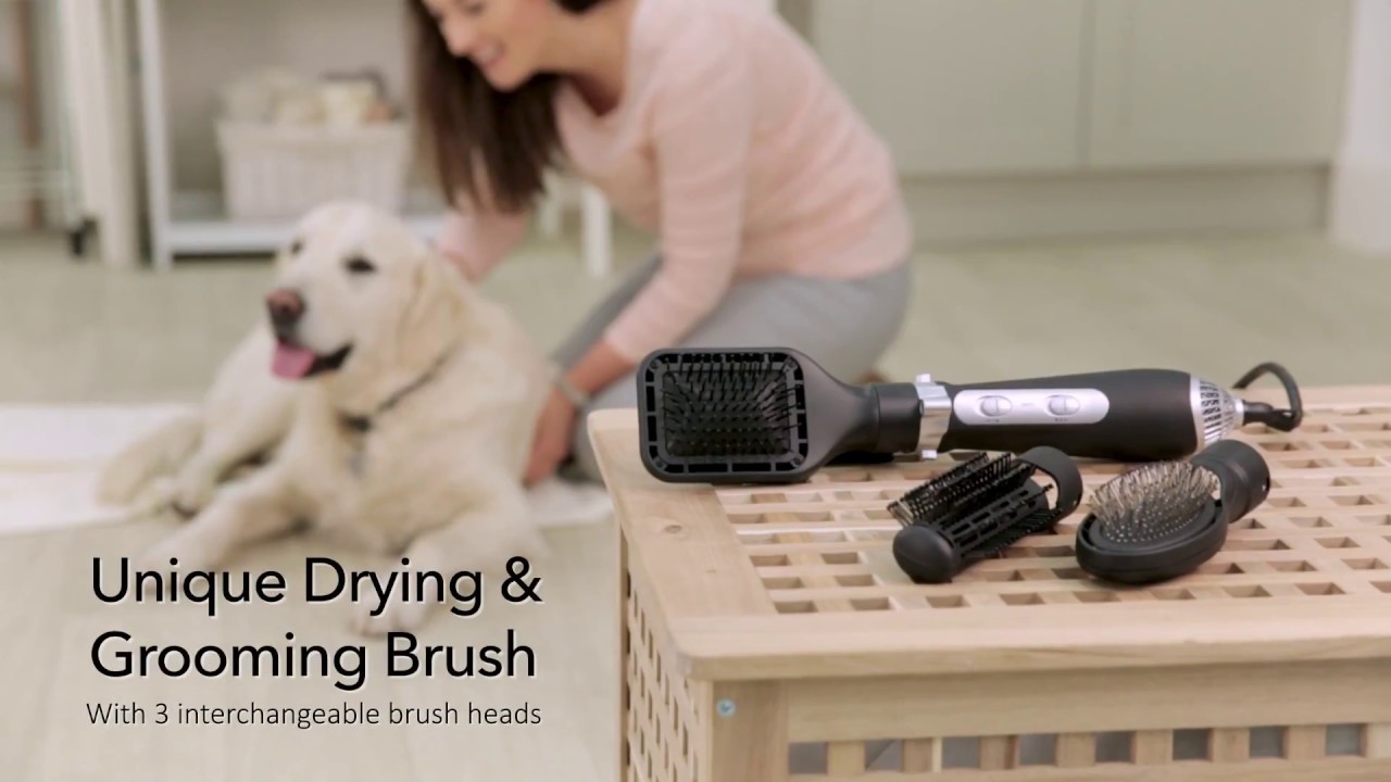 Dog Grooming and Drying Brush with Changeable Heads Product Video 59