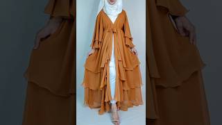 Hijab dress cutting & stitching/trendy Three layer Abayafront open shrug #viral #shorts #viralvideo