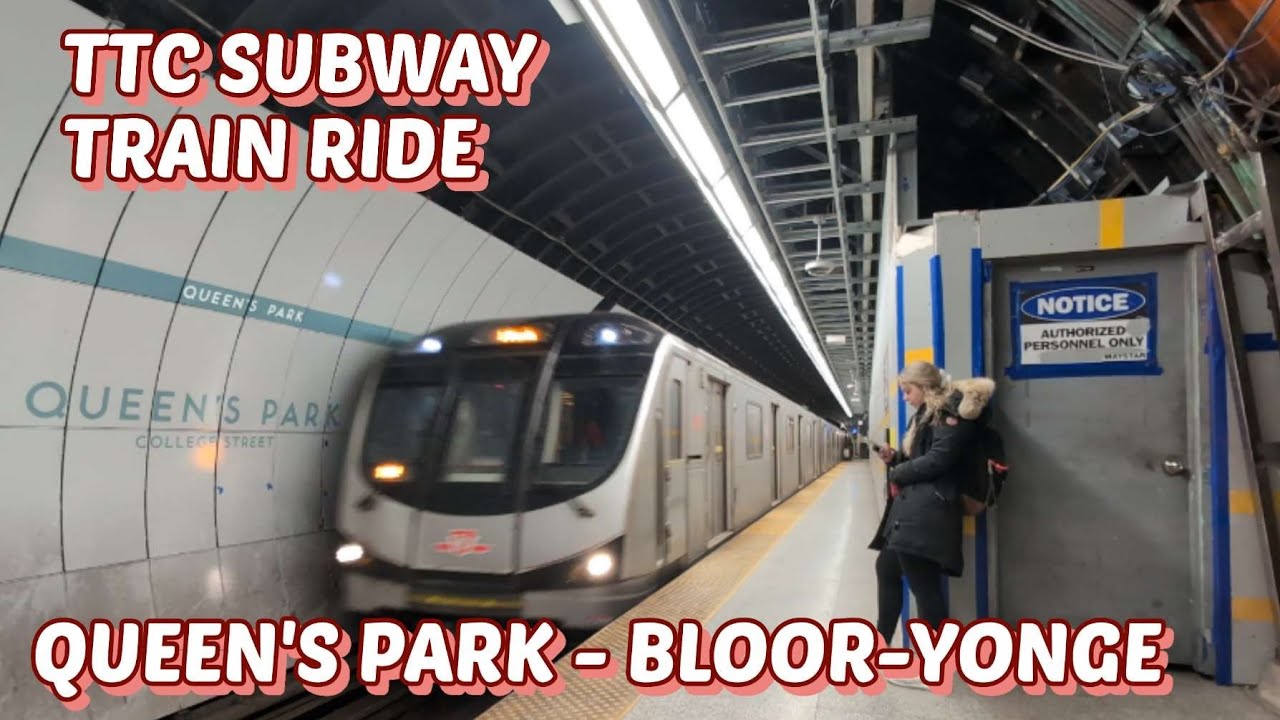 TTC Subway Train Ride: Queen's Park to Bloor-Yonge Station 