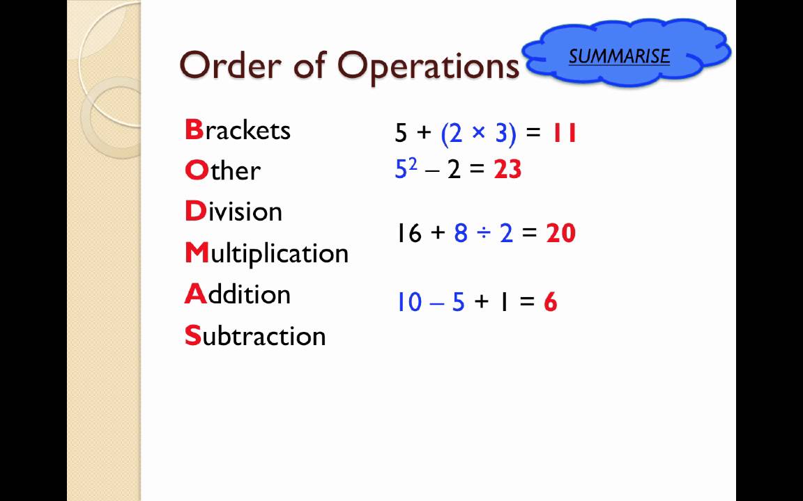 U1L9V1 Order of Operations - YouTube