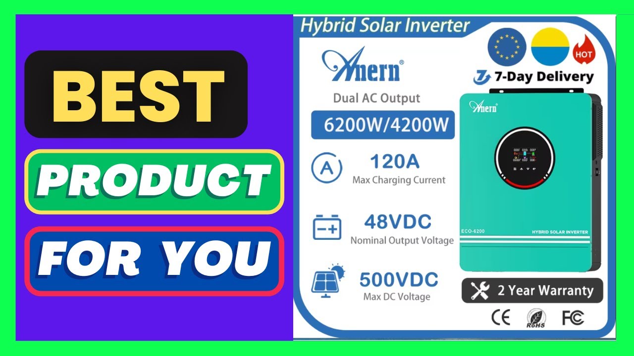 Anern 6200W 4200W Hybrid Solar Inverter 24V 48V 230V Off-Grid - YouTube