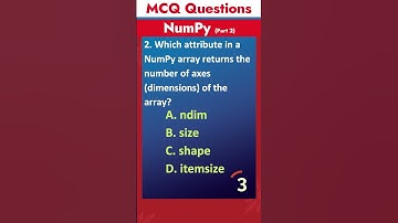 Part 2 - NumPy MCQ Questions | Data Science MCQ Questions