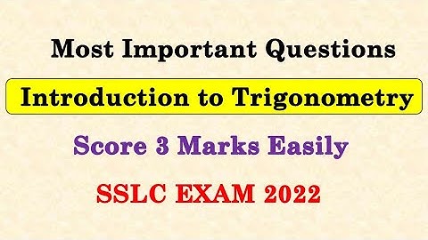 Trigonometry Important 3 Mark Questions : Learn Easily