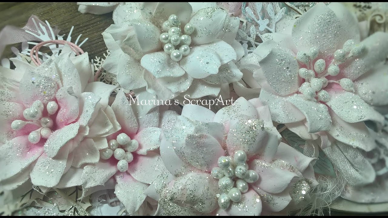 Tutorial foamiran poinsettia flowers/Rosy Owl Dies|Marina Manioti