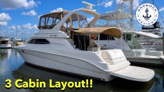 Inside a 3-Cabin Yacht under $180k! - (2001) Sea Ray 450 Express Bridge For Sale