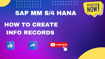 How to Create Info records in SAP MM S4 HANA