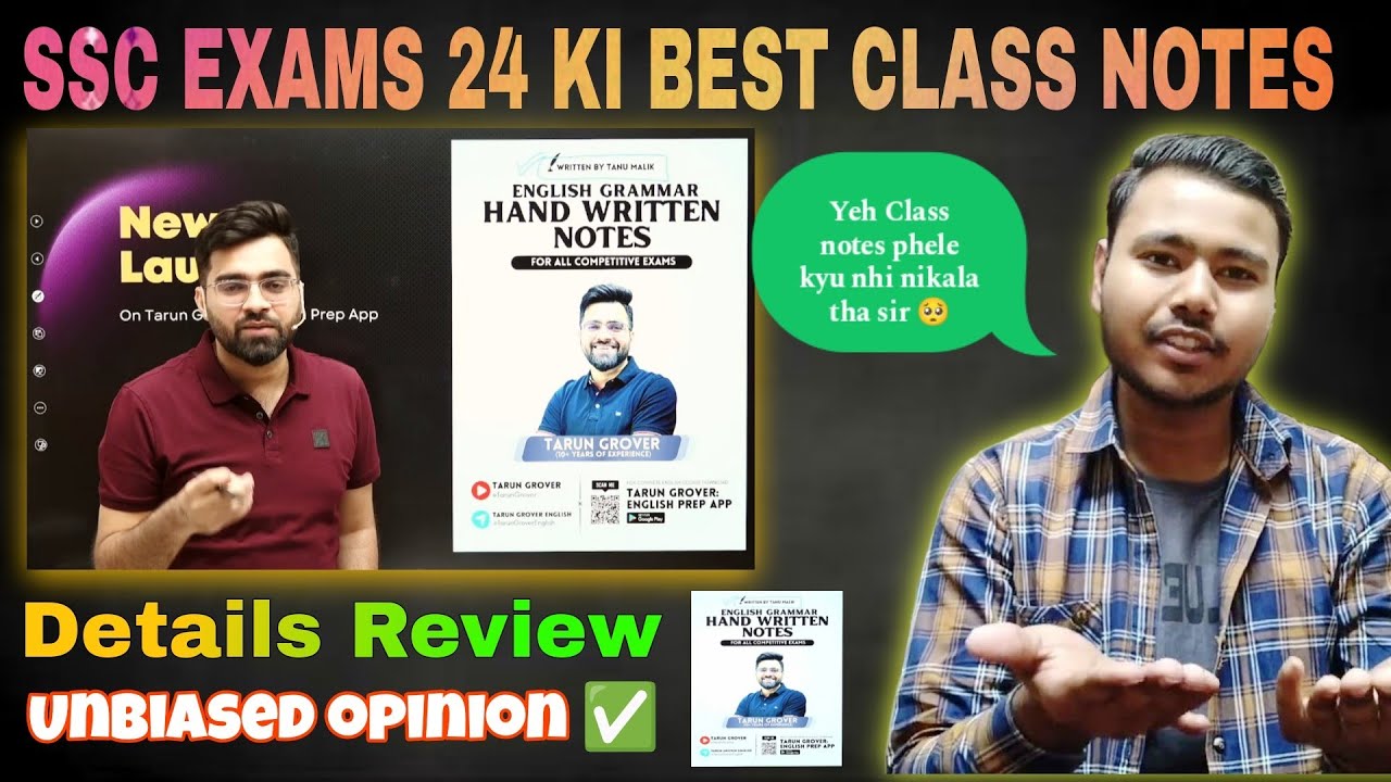 Tarun grover Class Notes Book review © ! Detail & Complete explain by Competition Ek Soch 🤗