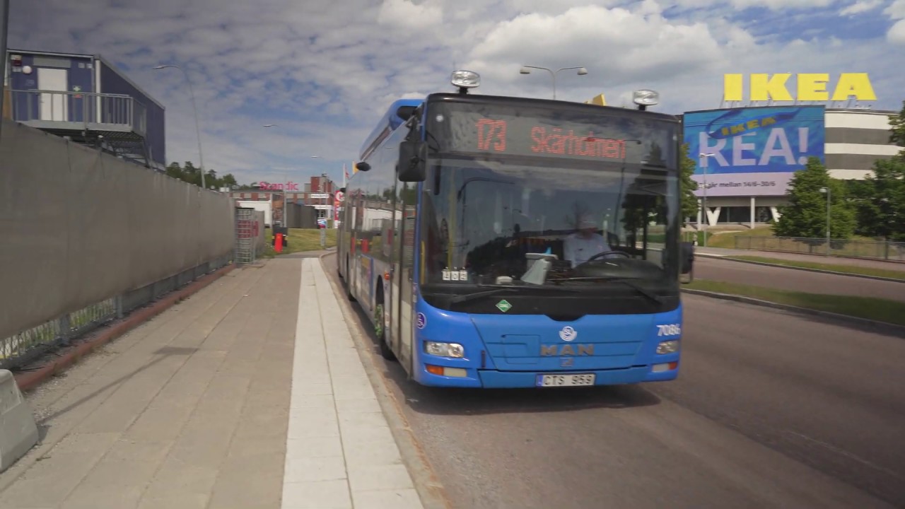 Sweden, Stockholm, bus 173 ride from IKEA to Skärholmen