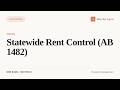 Statewide Rent Control (AB 1482) (California Real Estate Exam Prep)