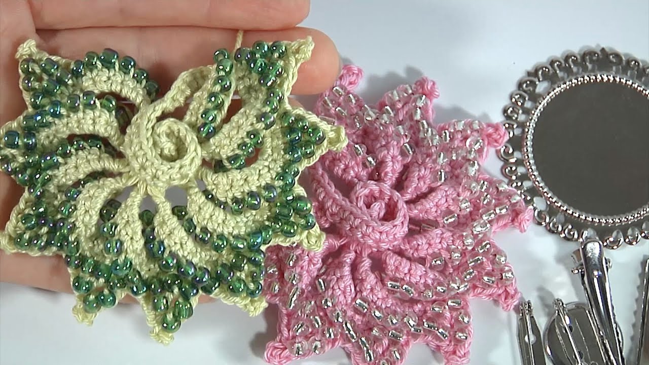 ВОЛШЕБНАЯ КРАСОТА КРЮЧКОМ/Милые навязки с БИСЕРОМ и завиток в авторском МОТИВЕ КРЮЧКОМ/Варианты