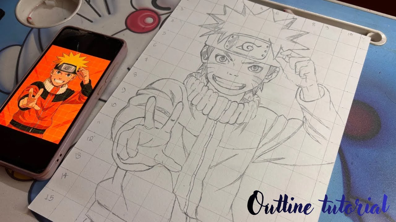  Naruto drawing,anime character drawing,step by step,outline tutorial,for beginners. 